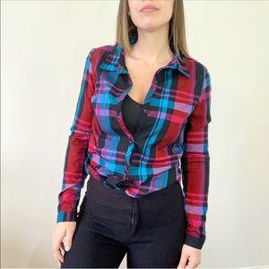Vintage Plaid Button Up Shirt